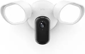 Arlo Wired Floodlight Camera | Home Security Camera with 2K Video and HDR | 2000 Lumens | Integrated Siren, Weather-Resistant, Color Night Vision, 160º Field of View, 2-Way Audio, White (2025)